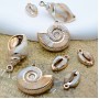 Cowrie Shell charm pendant plastic, set of 2 pieces