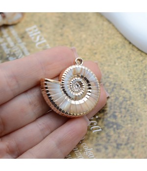 Ammonite Shell charm pendant plastic, 1 piece