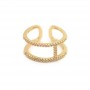 Double ring with cubic zirkonia, 18K gold plated