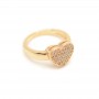Ring Heart with cubic zirkonia, 18K gold plated