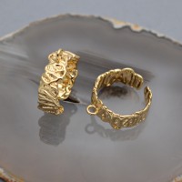 Base para Anillo, baño de oro de 14K