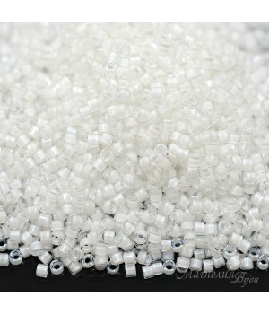 Beads Delica DB0066 Lined White AB, 5 grams