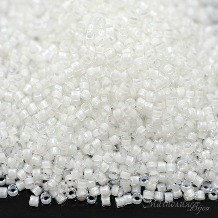 Beads Delica DB0066 Lined White AB, 5 grams