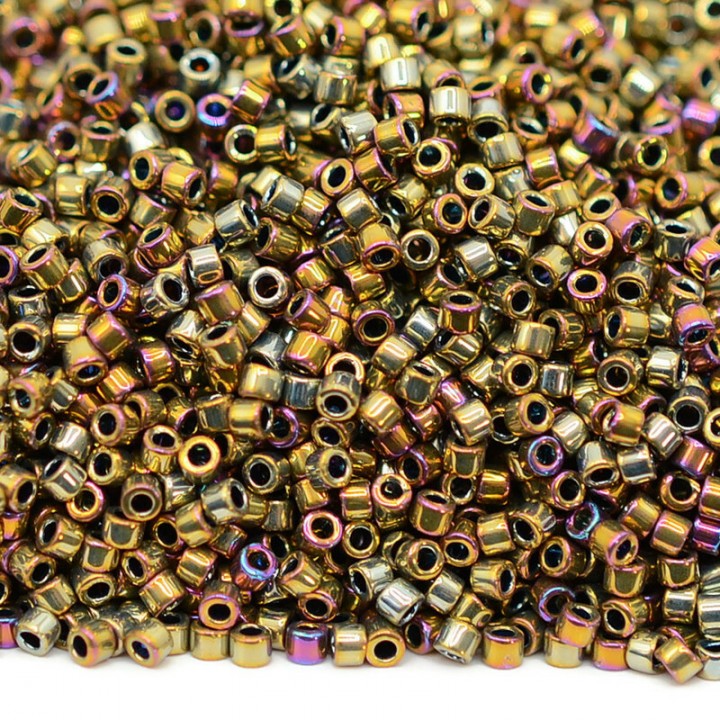 Delica bead DB0029 Metallic Purple/Gold Iris, 5 grams