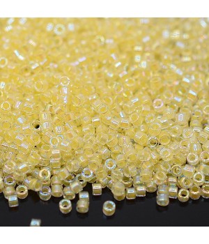 Delica bead DB0053 Lined Pale Yellow AB, 5 grams
