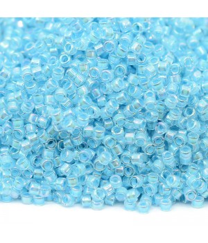 Delica bead DB0057 Lined Sky Blue AB, 5 grams