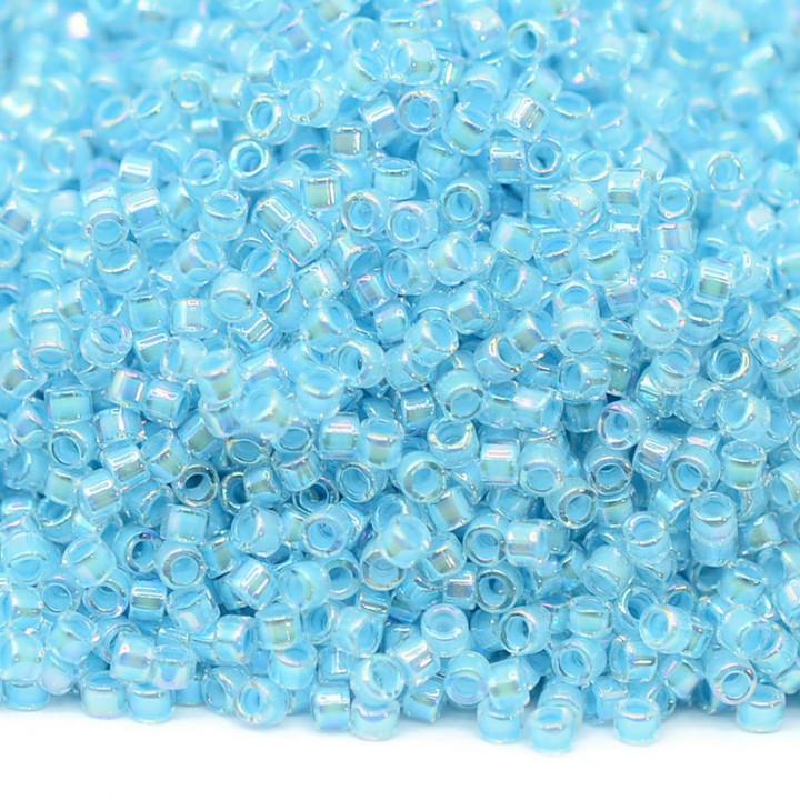 Delica bead DB0057 Lined Sky Blue AB, 5 grams