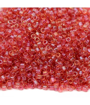 Delica bead DB0062 Lined Light Cranberry AB, 5 grams