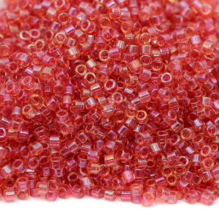 Delica bead DB0062 Lined Light Cranberry AB, 5 grams