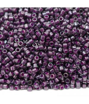 Delica bead DB0279 Lined Green/Maroon Luster, 5 grams