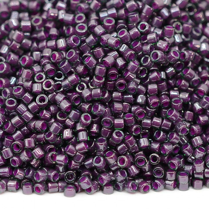 Delica bead DB0279 Lined Green/Maroon Luster, 5 grams