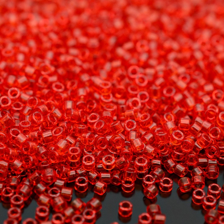 Бисер Delica DB0704 Transparent Red Orange, 5 грамм