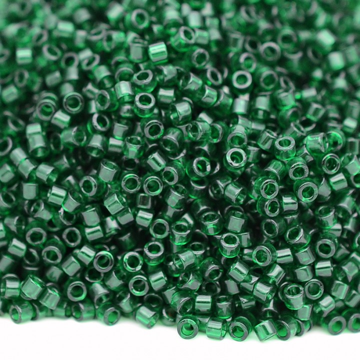 Delica Beads DB0713 Transparent Dark Green, 5 grams