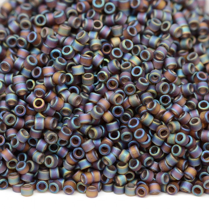 Delica bead DB0865 Matted Brown AB, 5 grams