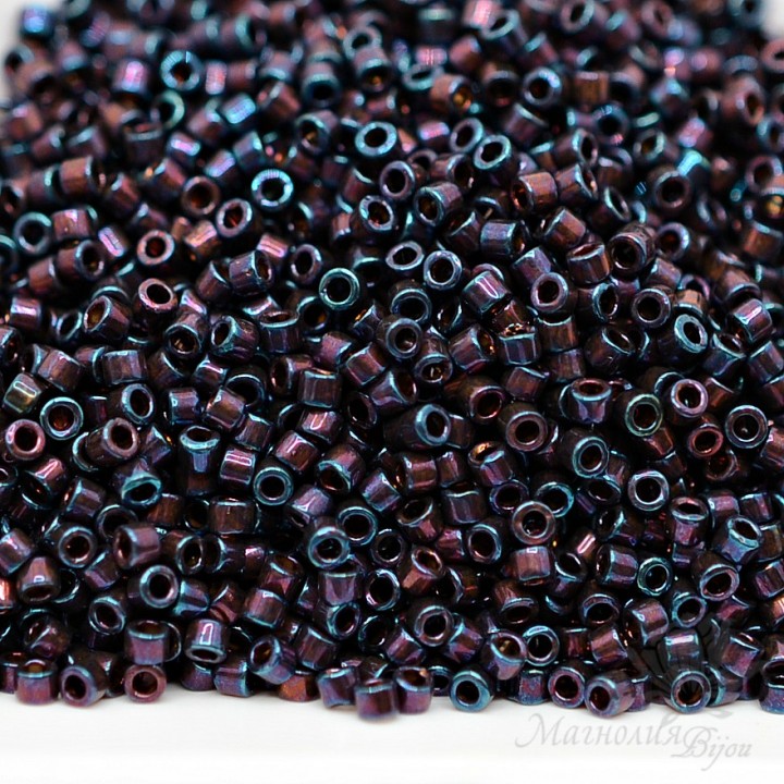 Beads Delica DB1004 Metallic Red-Purple/Gold Iris, 5 grams