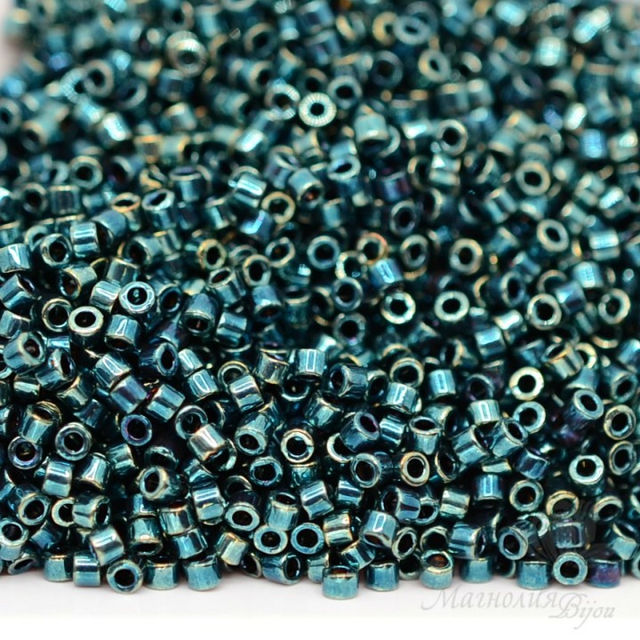 Beads Delica DB1006 Metallic Blue-Green/Gold Iris, 5 grams