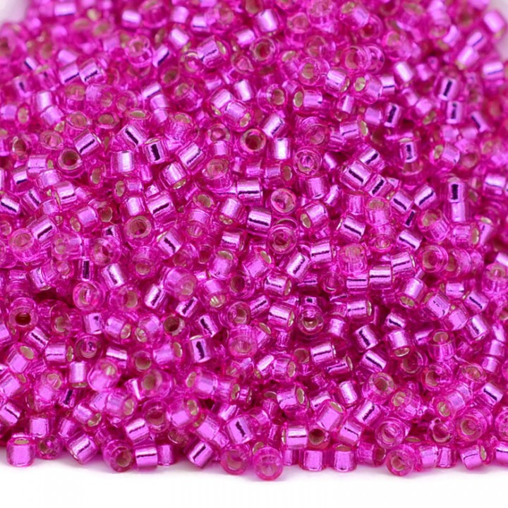 Delica Beads DB1340 Silver Lined Fuchsia, 5 grams Delica Beads DB1340 Silver Lined Fuchsia, 5 grams