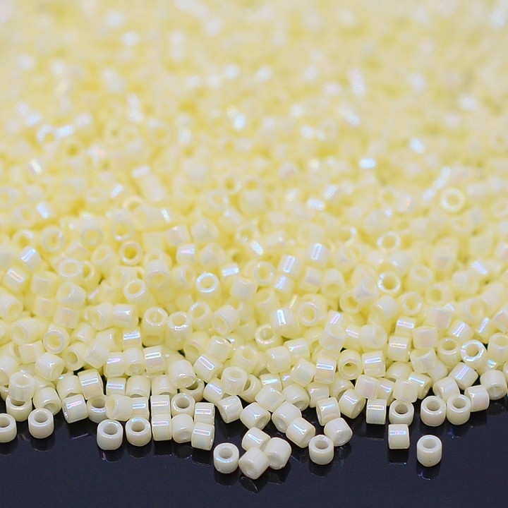 Beads Delica DB1501 Opaque Pale Yellow AB, 5 grams