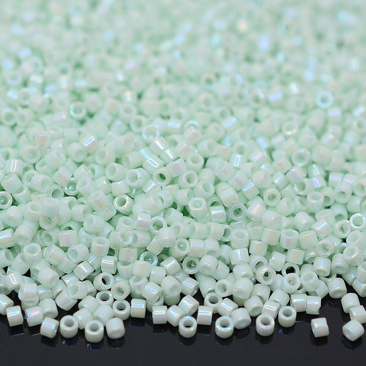 Beads Delica DB1506 Opaque Light Mint AB, 5 grams