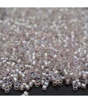 Бисер Delica DB1771 Pewter Lined Light Tea Rose AB, 5 грамм