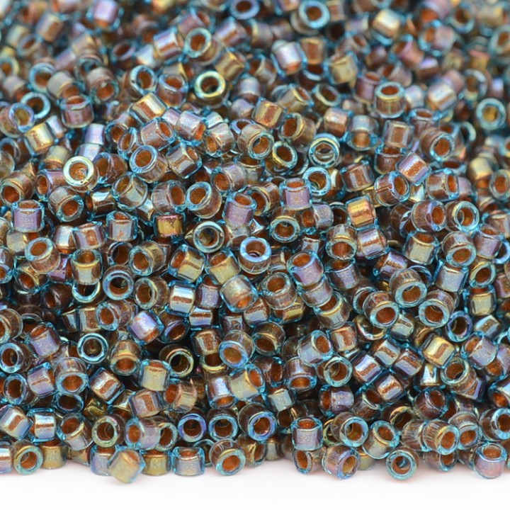 Бисер Delica DB1775 Topaz Lined Aqua AB, 5 грамм