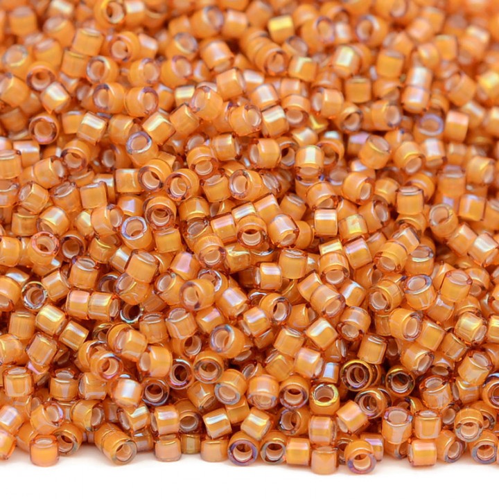 Бисер Delica DB1778 White Lined Topaz AB, 5 грамм