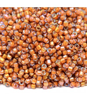 Бисер Delica DB1779 White Lined Dark Topaz AB, 5 грамм