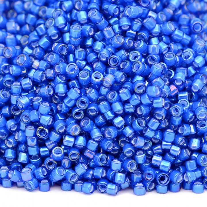 Beads Delica DB1785 White Lined Cobalt AB, 5 grams