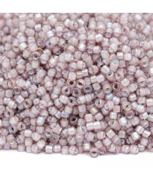 Бисер Delica DB1791 White Lined Smoky Amethyst AB, 5 грамм