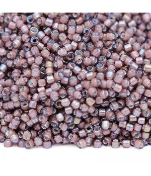 Бисер Delica DB1792 White Lined Dark Smoky Amethyst AB, 5 грамм