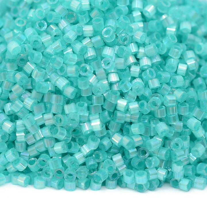 Beads Delica DB1869 Silk Inside Dyed Aqua Green AB, 5 grams
