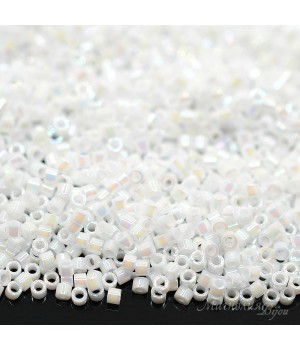 Beads Delica DB0202 White Pearl AB, 5 grams