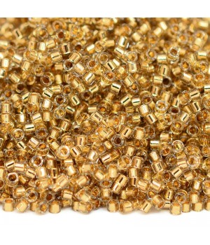 Beads Delica DB2525 24K Gold Plate Lined Yellow, 5 grams