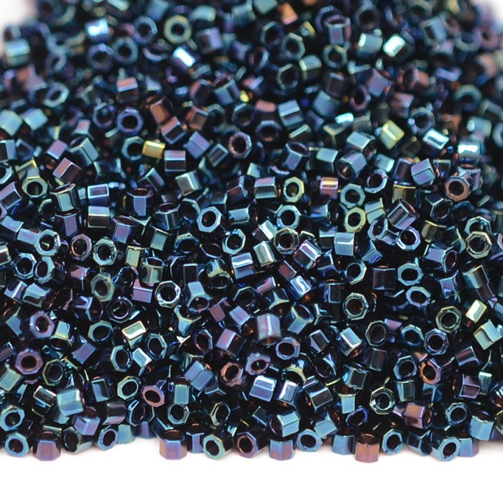 Beads Delica Hex Cut DBC0002 Blue Iris, 5 grams