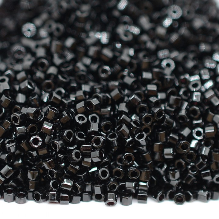 Beads Delica Hex Cut DBC0010 Black, 5 grams