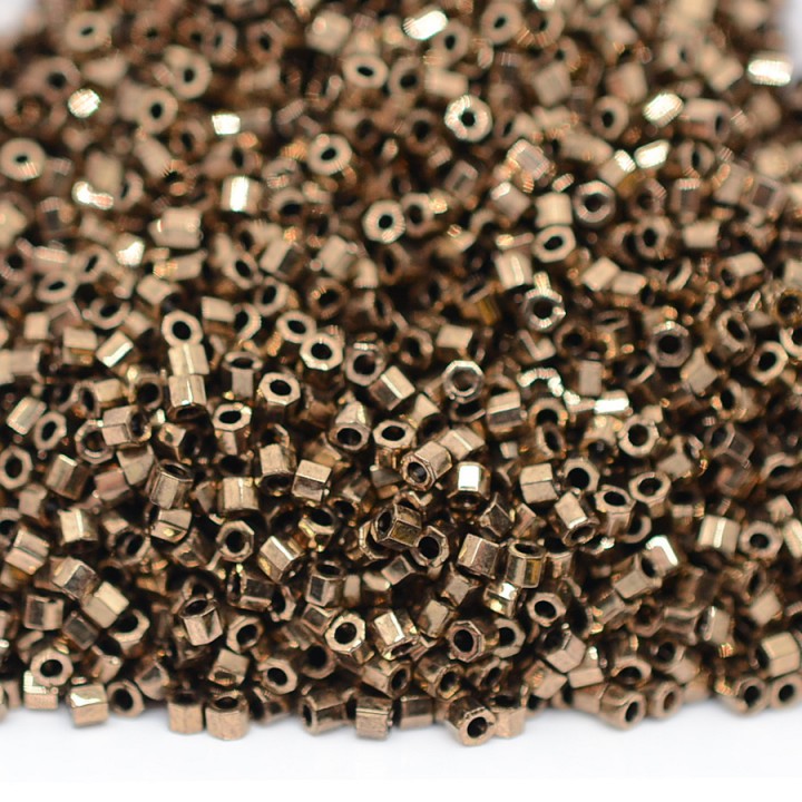 Beads Delica Hex Cut DBC0022 Metallic Bronze, 5 grams