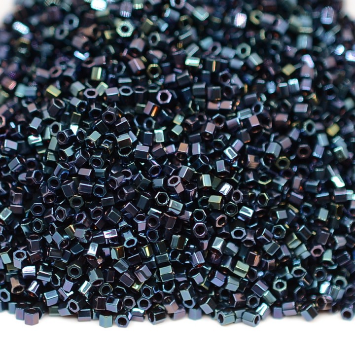 Beads Delica Hex Cut DBSC0002 Blue Iris, 5 grams