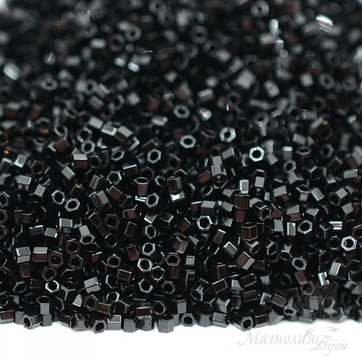 Beads Delica Hex Cut DBSC0010 Black, 5 grams