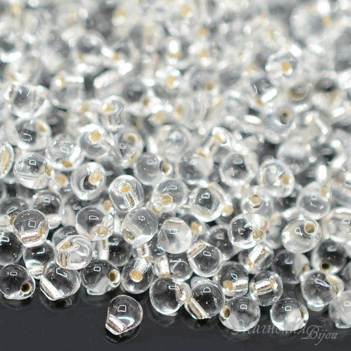 Beads Miyuki Drops 0001 S/L Crystal, 10 grams