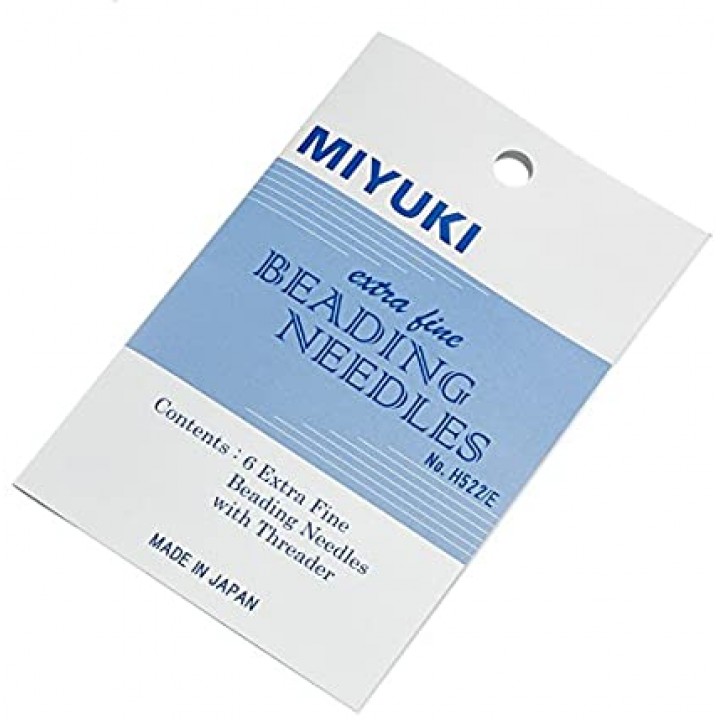 Miyuki needles 0.4mm with needle threader (pack of 6)