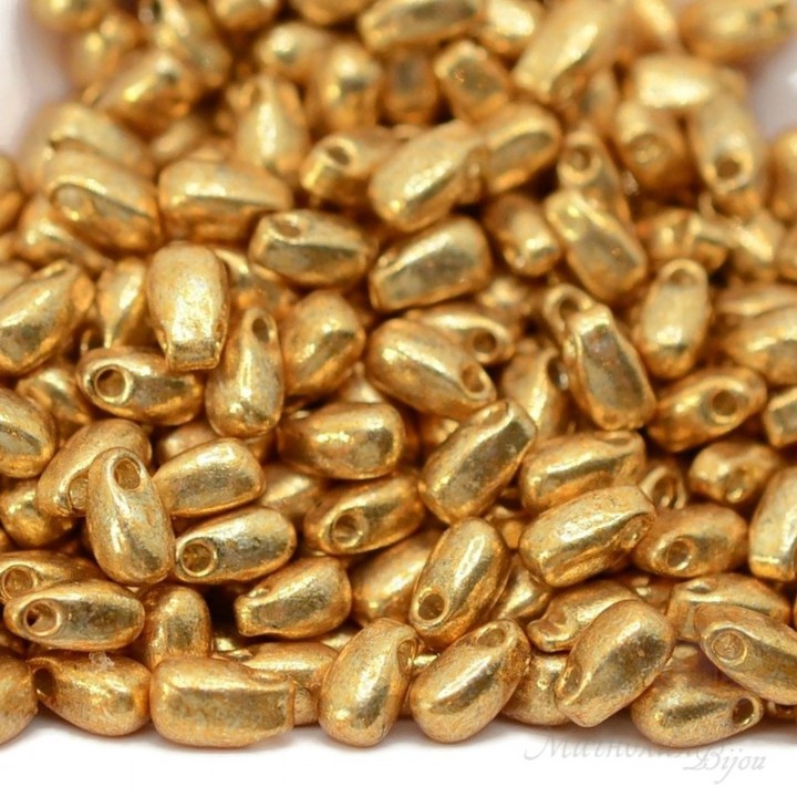 Бисер Miyuki Long Drop 3:5.5мм 4202 Duracoat Galvanized Gold, 10 грамм