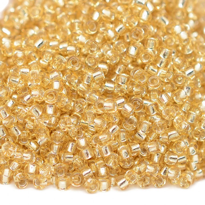 Round beads 0002 11/0 S/L Pale Gold, 5 grams