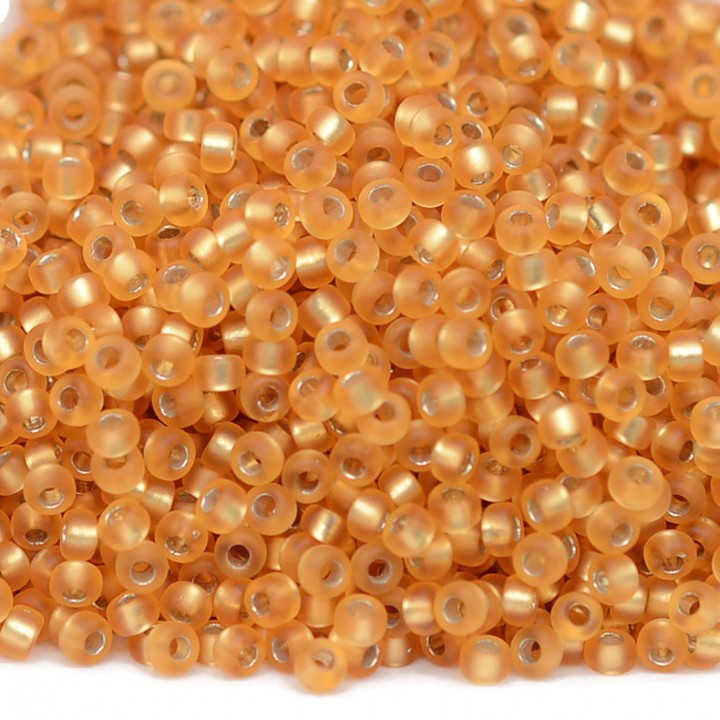 Beads round 0004F 11/0 Matte S/L Dark Gold, 5 grams