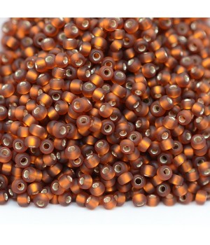 Beads round 0005F 11/0 Matte S/L Dark Topaz, 5 grams