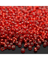 Round seed beads 0011 11/0 Silver Lined Ruby, 5 grams