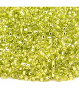 Round seed beads 0014 11/0 S/L Chartreuse, 5 grams