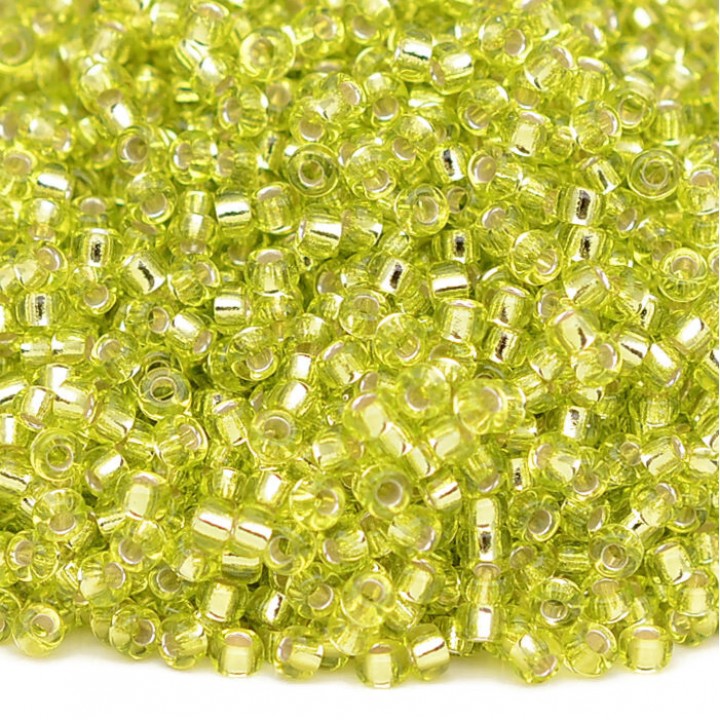 Round seed beads 0014 11/0 S/L Chartreuse, 5 grams