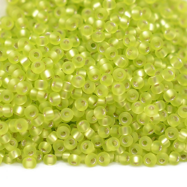 Beads round 0014F 11/0 Matte S/L Chartreuse, 5 grams