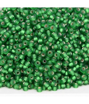 Бисер круглый 0016F 11/0 Matte S/L Green, 5 грамм