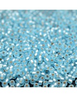 Бисер круглый 0018F 11/0 Matte Silver Lined Aqua, 5 грамм